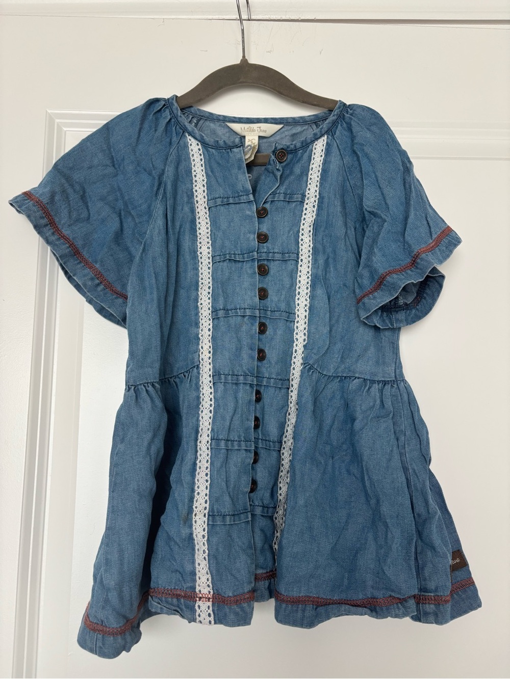 Matilda Jane Size 8 Girls Denim Jean Tunic Top 0178